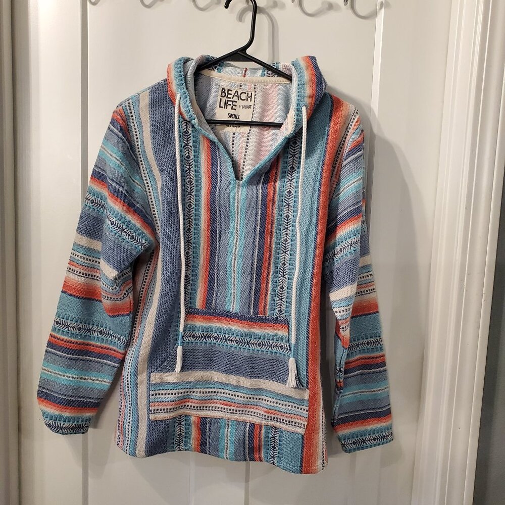 Beach Life By LA DRFT Baja Poncho Hoodie- Small